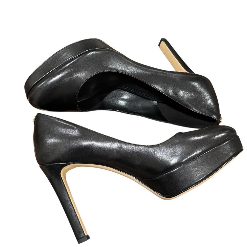 Michael Kors Homepage Chantal Platform Pumps Heels Leather Black Size 7M NWOB - Picture 7 of 13